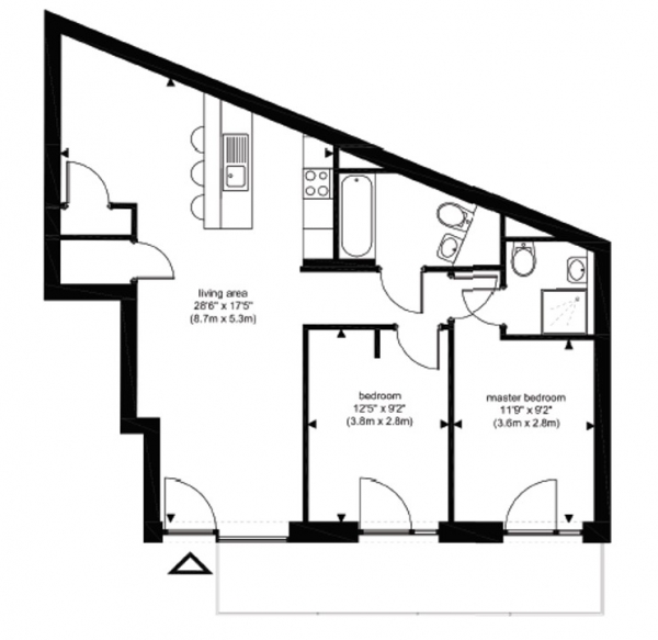 Floor Plan Image for 2 Bedroom Apartment to Rent in Brittania Road, SW6